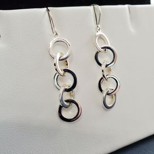 Sterling Interlocking Circles Earrings by C^A